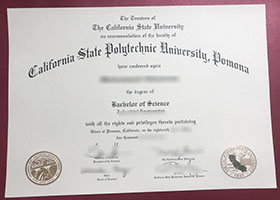 Cal Poly Pomona diploma certificate sample