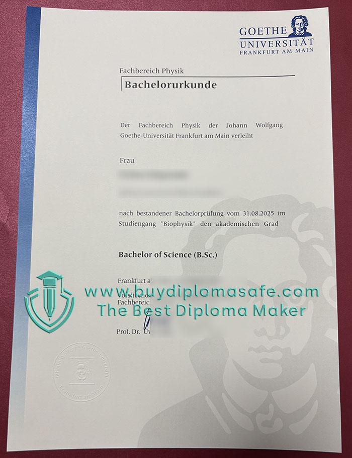 Goethe-Universität Frankfurt am Main urkunde