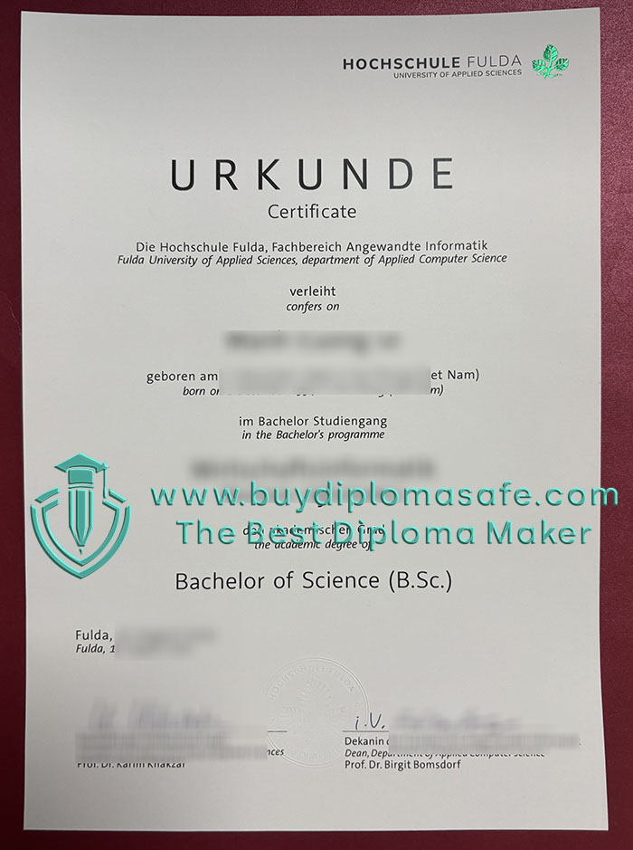 Hochschule Fulda Urkunde Hochschule Fulda Urkunde