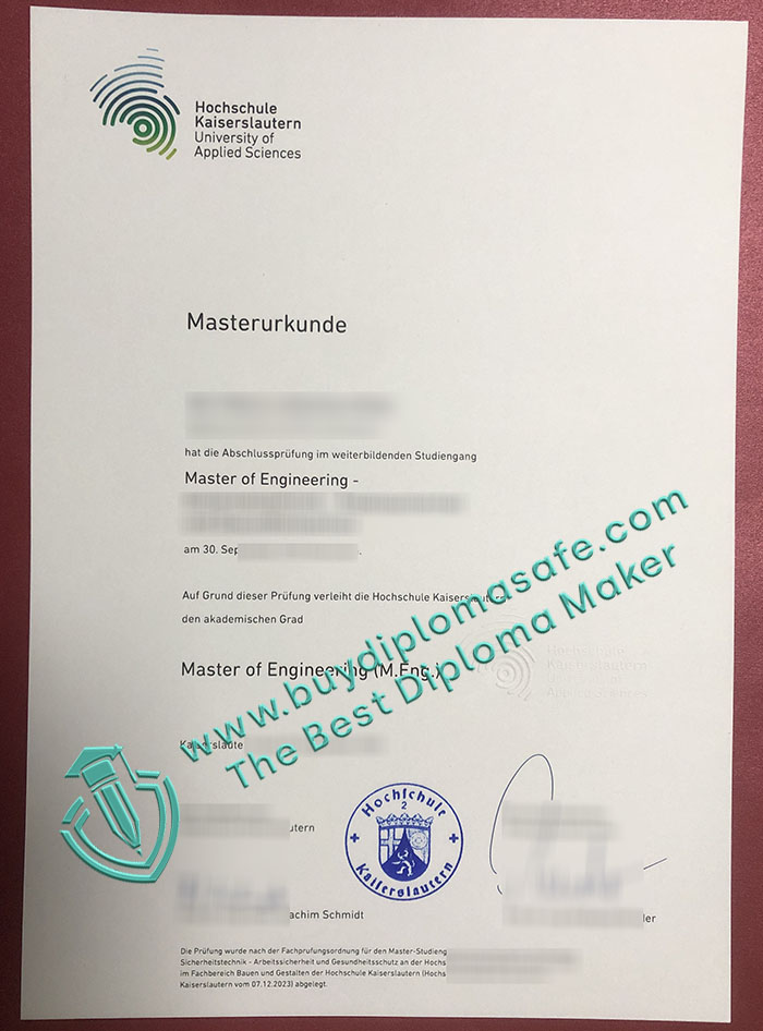 Hochschule Kaiserslautern Urkunde