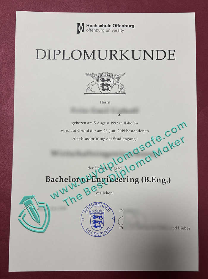 Hochschule Offenburg Urkunde