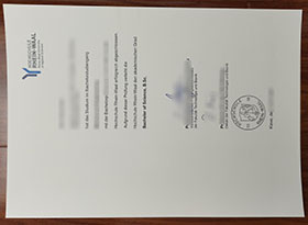 Hochschule Rhein-Waal Urkunde sample