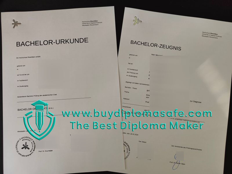 Hochschule RheinMain Urkunde and Zeugnis