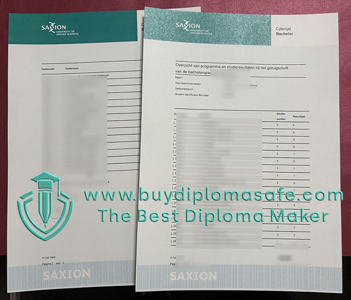 Hogeschool Saxion transcript Hogeschool Saxion transcript