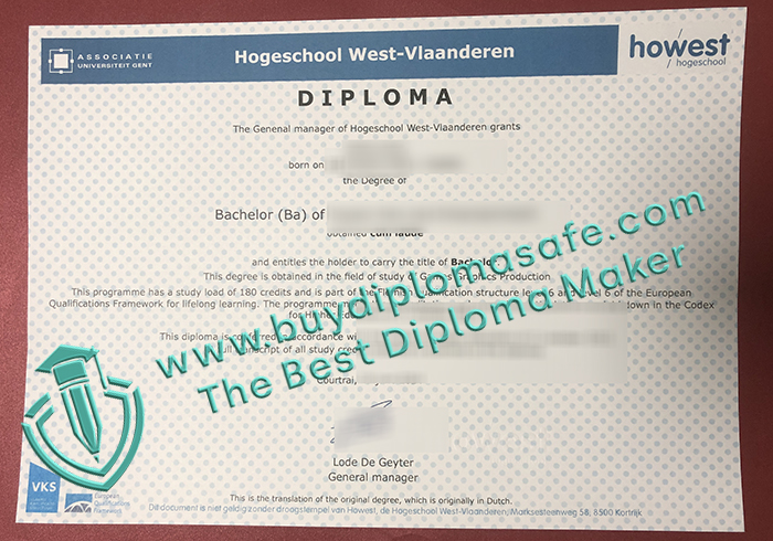 Hogeschool West-Vlaanderen Diploma