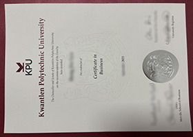 Kwantlen Polytechnic University (KPU) Certificate sample