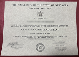 New York CPA certificate sample