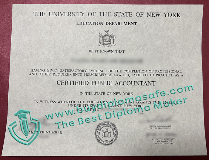 New York CPA certificate New York CPA certificate