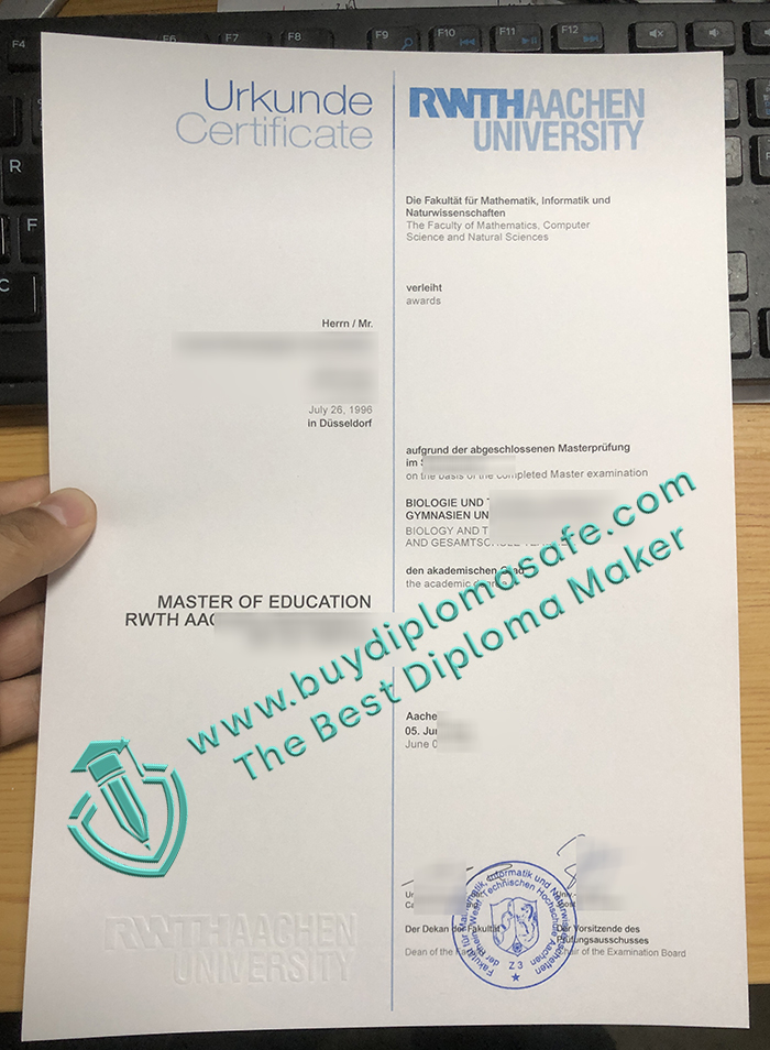 RWTH Aachen University Urkunde
