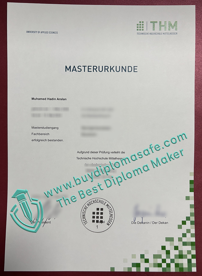 Technische Hochschule Mittelhessen Urkunde