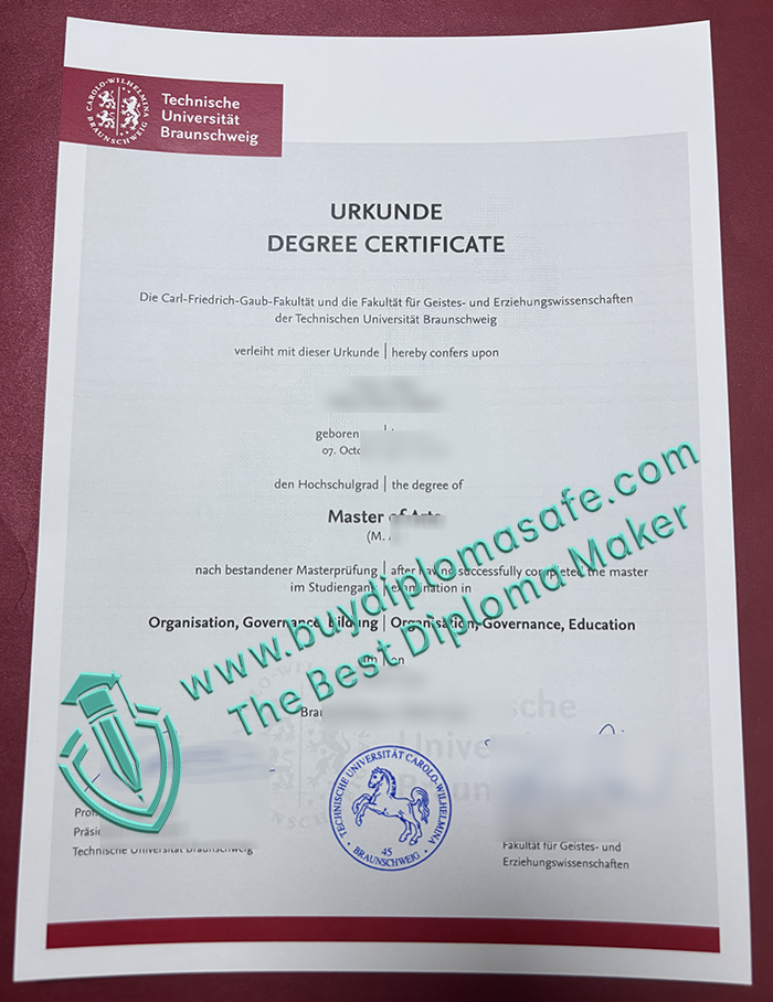 Technische Universität Braunschweig Urkunde Technische Universität Braunschweig Urkunde