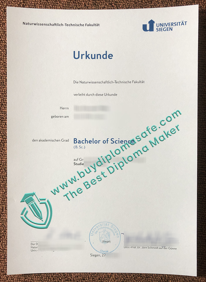 Universität Siegen Urkunde