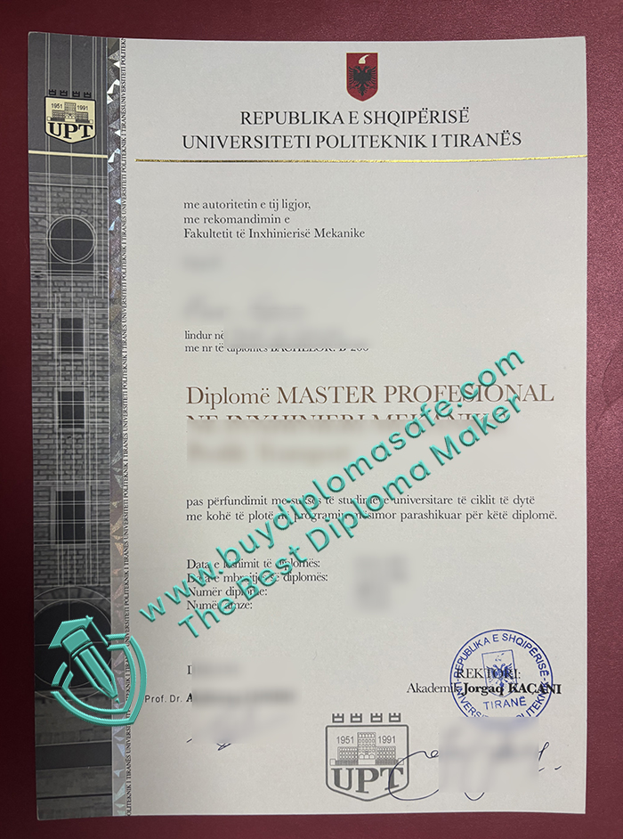 Universiteti Politeknik i Tiranës Diplomë
