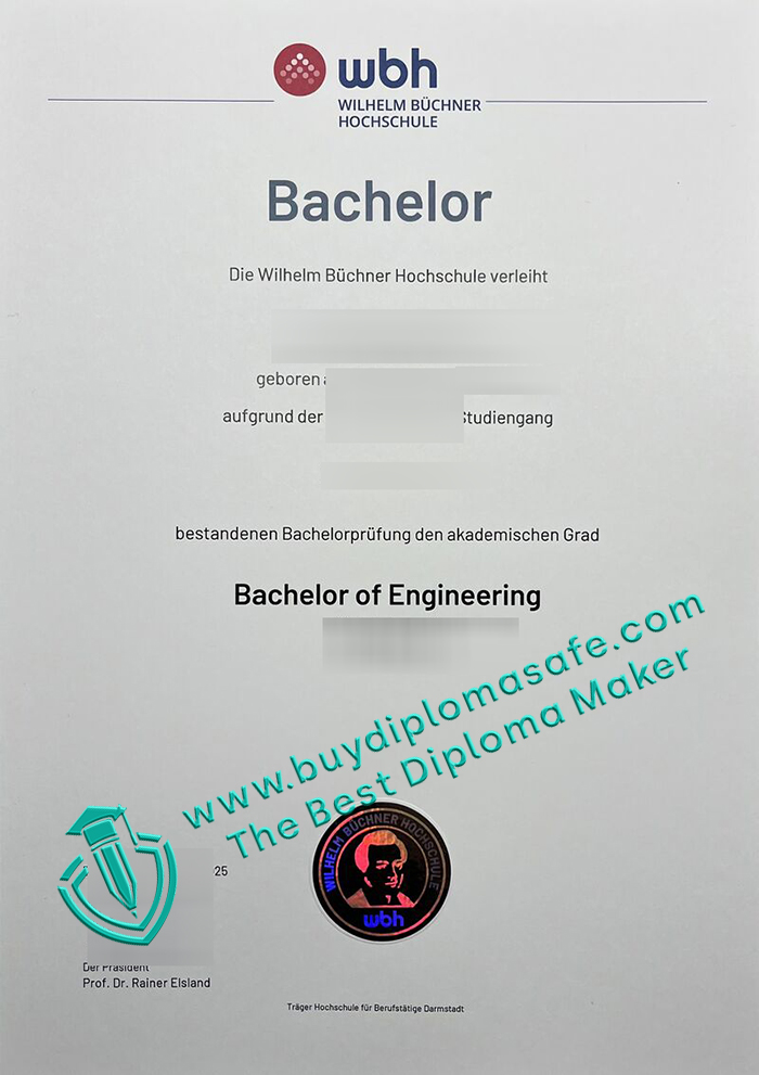 Wilhelm Büchner Hochschule (WBH) Urkunde Wilhelm Büchner Hochschule (WBH) Urkunde