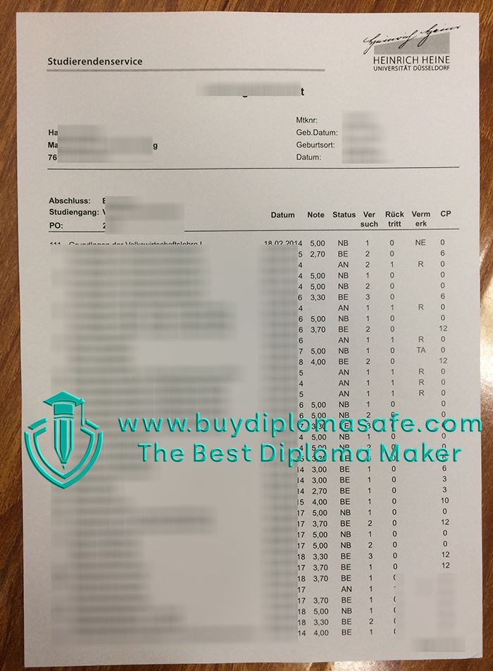 Heinrich-Heine-Universität Düsseldorf transcript Heinrich-Heine-Universität Düsseldorf transcript
