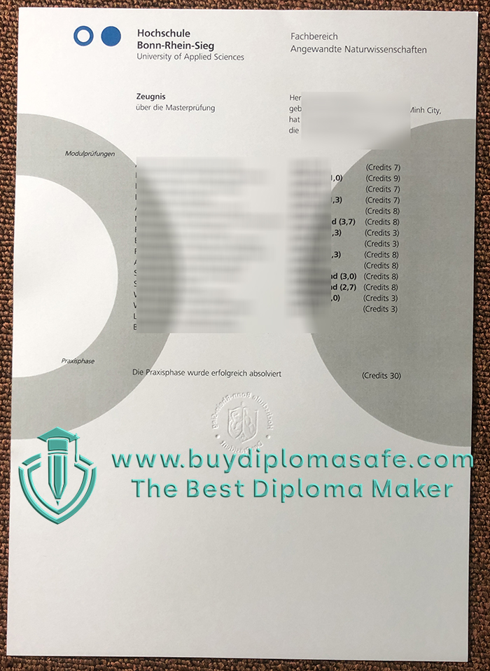 Hochschule Bonn-Rhein-Sieg Zeugnis
