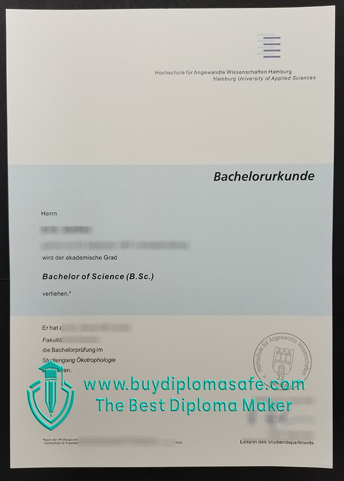 Hochschule für Angewandte Wissenschaften Hamburg Urkunde