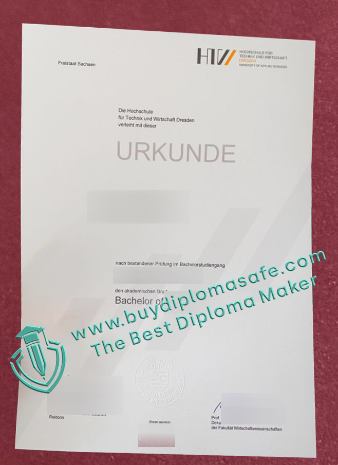 Hochschule für Technik und Wirtschaft Dresden Urkunde