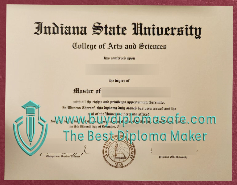 Indiana State University degree certificate Indiana State University degree certificate