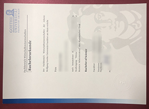Johann Wolfgang Goethe-Universität Frankfurt am Main Urkunde