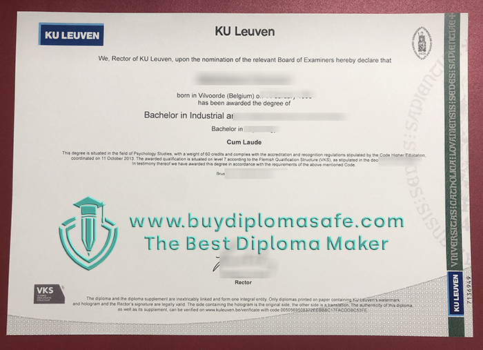 KU Leuven diploma sample