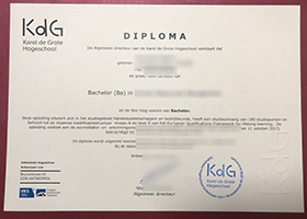 Karel de Grote Hogeschool degree certificate