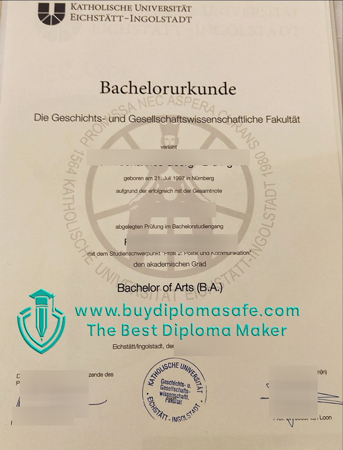 Katholische Universität Eichstätt-Ingolstadt Urkunde