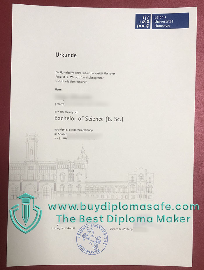 Leibniz Universität Hannover Urkunde Leibniz Universität Hannover Urkunde