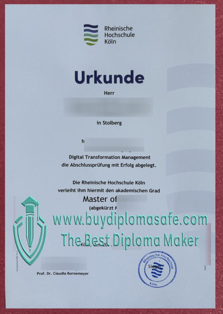 Rheinische Hochschule Köln Urkunde