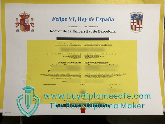 University of Barcelona diploma
