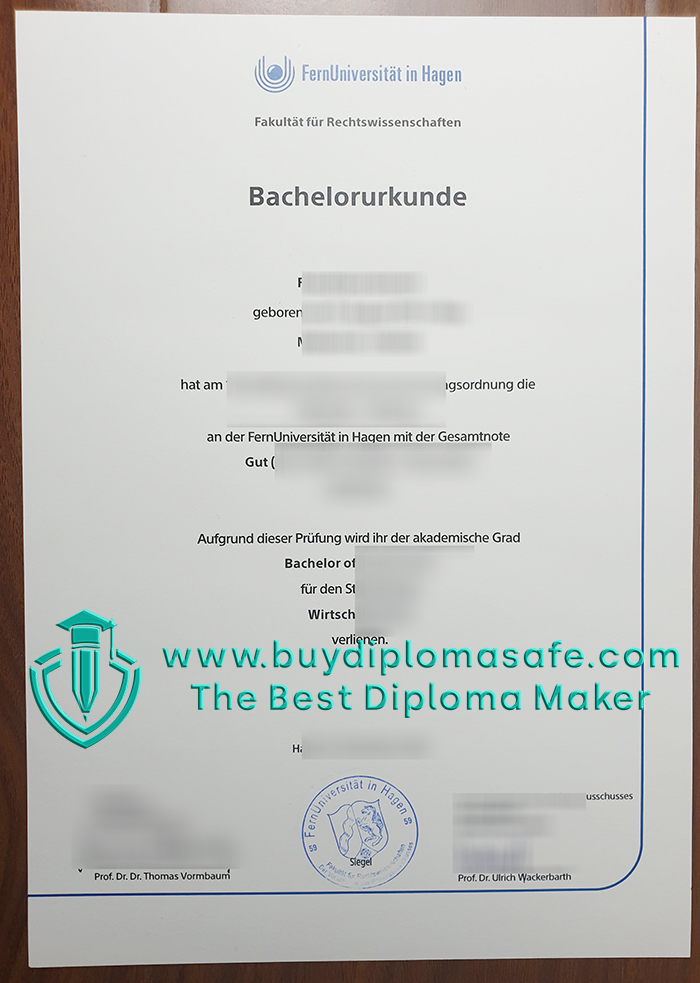 University of Hagen Urkunde