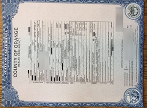 California Death Certificate sample