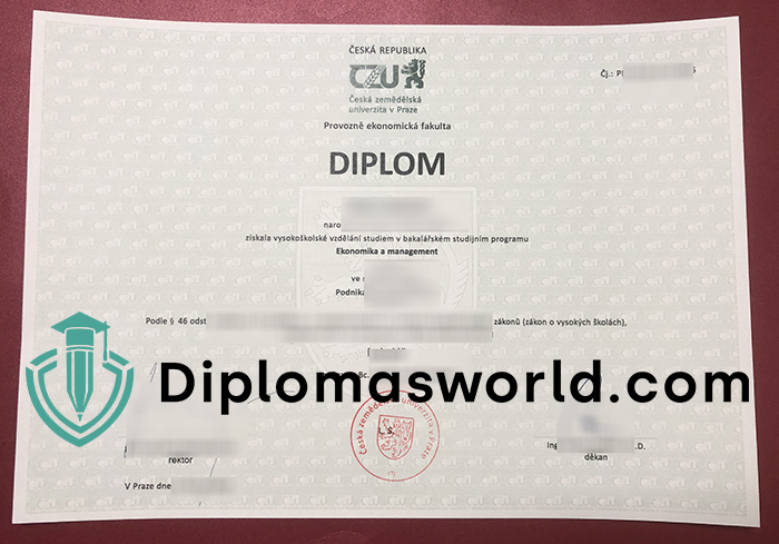 Česká zemědělská univerzita v Praze diploma
