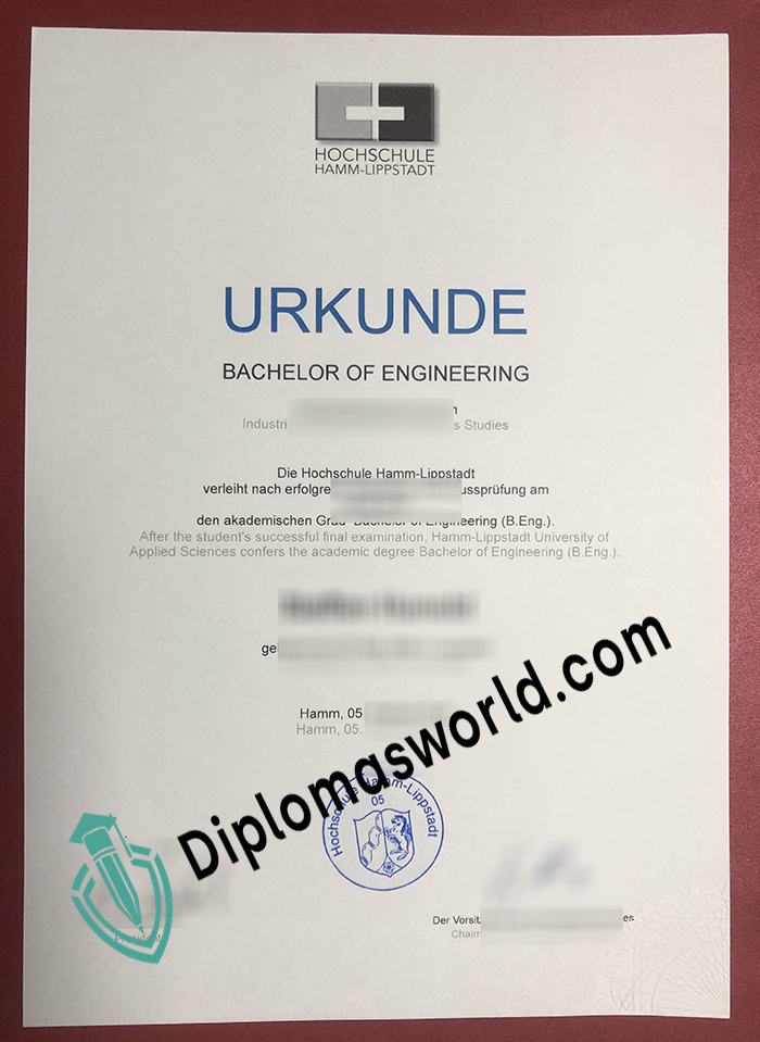 Hochschule Hamm-Lippstadt Urkunde Hochschule Hamm-Lippstadt Urkunde