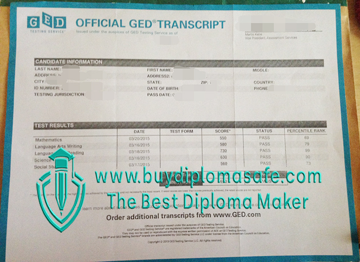 Official GED Transcript