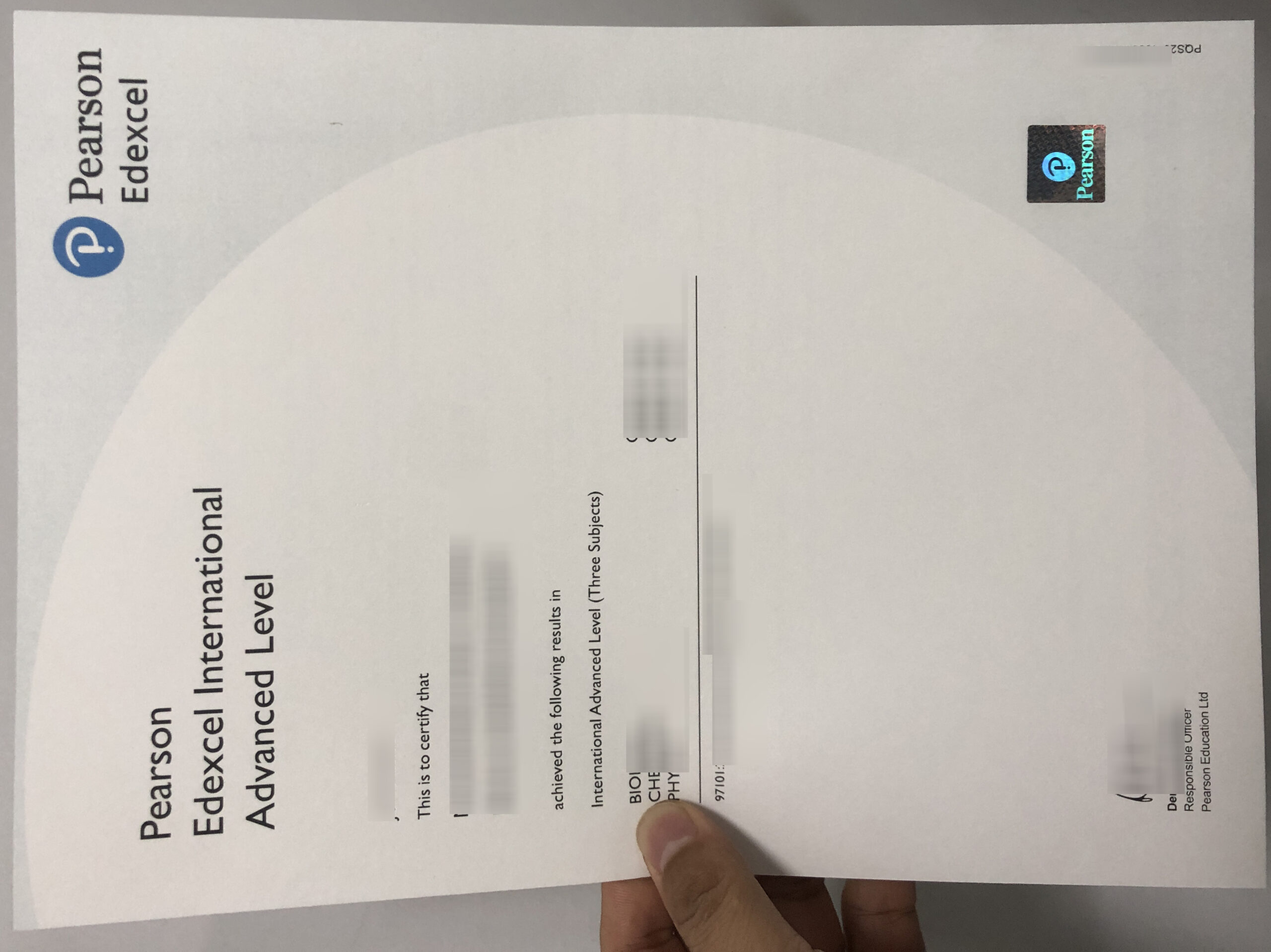 Pearson Edexcel International Advanced Level Certificate