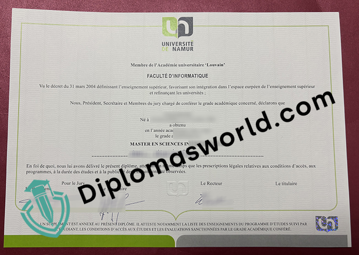 UNamur diploma