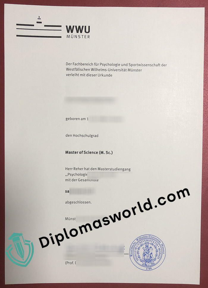 Universität Münster Urkunde