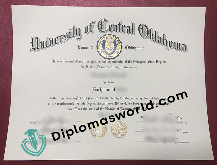 University of Central Oklahoma (UCO) diploma