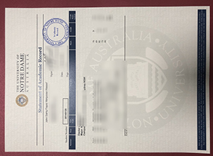 University of Notre Dame Australia transcript