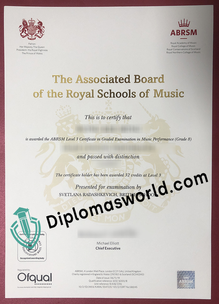 ABRSM Level 3 certificate ABRSM Level 3 certificate