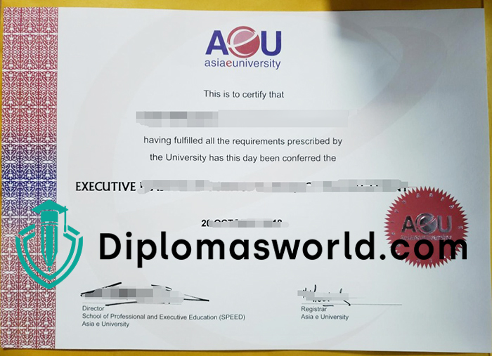 Asia e University (AeU) degree