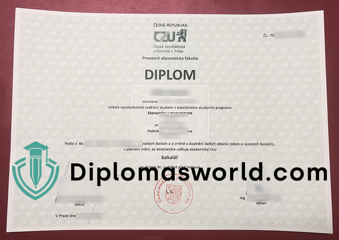 Česká zemědělská univerzita v Praze diploma