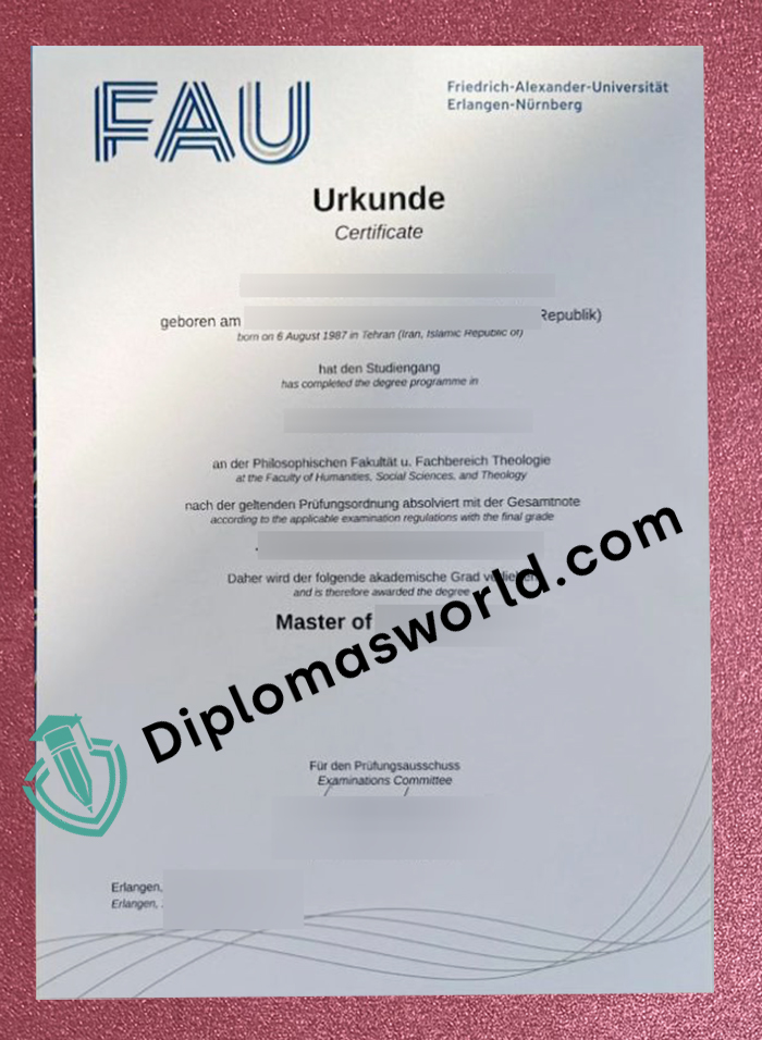 FAU Erlangen-Nürnberg Urkunde