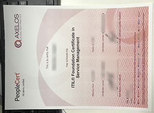 ITIL®4 Foundation certificate sample