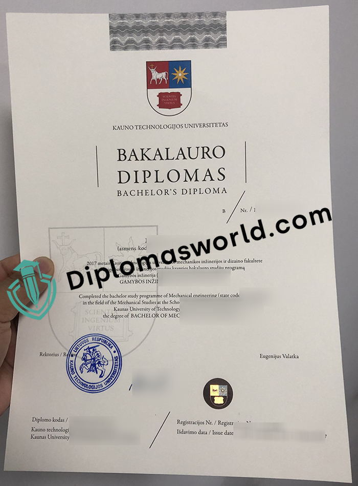 Kauno technologijos universitetas diploma