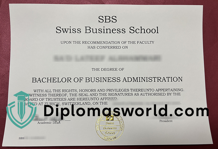 SBS Swiss Business School diploma SBS Swiss Business School diploma