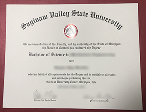 Saginaw Valley State University diploma, SVSU degree sample
