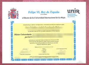 Universidad Internacional de La Rioja Titulo, UNIR diploma