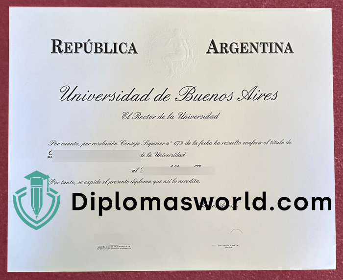 Universidad de Buenos Aires diploma Universidad de Buenos Aires diploma